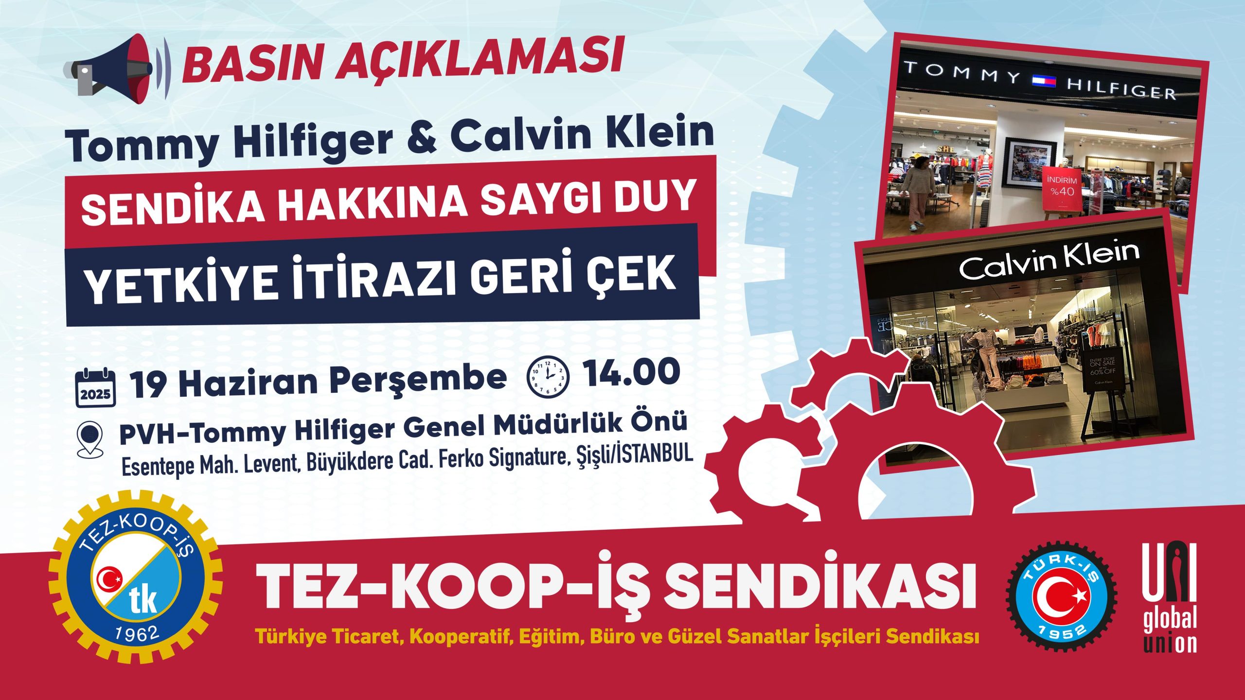 Tommy Hilfiger & Calvin Klein Çalışanları İçin Basın Açıklamasında Buluşuyoruz