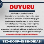 Kamu Çerçeve Protokolü Sürecine İlişkin Duyuru