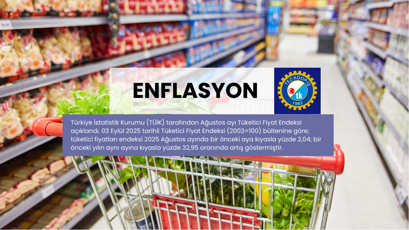 Ağustos Ayı Tüketici Fiyat Artışına Bağlı Ücretler Konusunda Tez-Koop-İş Sendikası Toplu İş Sözleşmesi Bürosu’ndan Duyuru