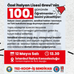 Özel İtalyan Lisesi Grevinin 100. Gününde İstanbul İtalya Konsolosluğu Önündeyiz!