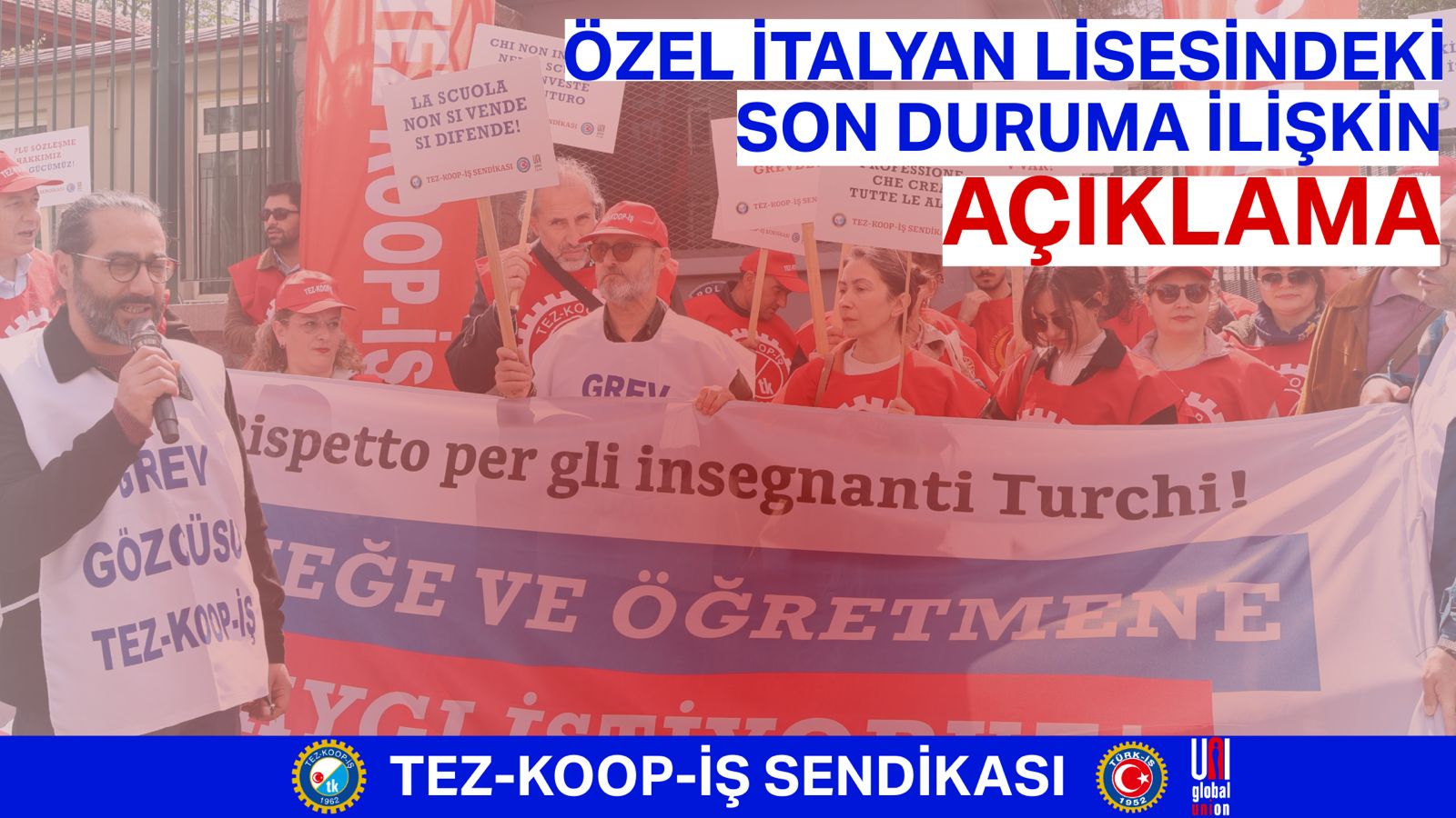 ÖZEL İTALYAN LİSESİNDEKİ SON DURUMA İLİŞKİN AÇIKLAMA